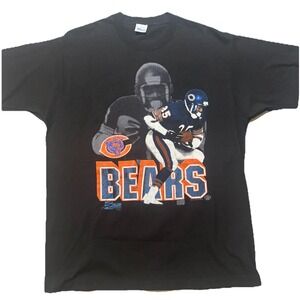 NOS Vintage 1990 Salem Chicago Bears Neal Anderson Black NFL T-Shirt